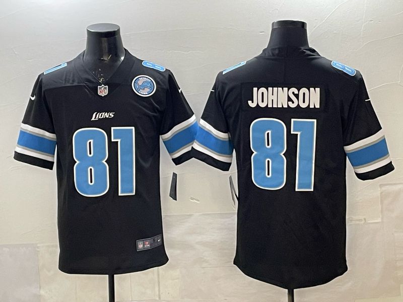 Men 2025 Nike Detroit Lions #81 Johnson black Limited NFL Jersey  03->detroit lions->NFL Jersey